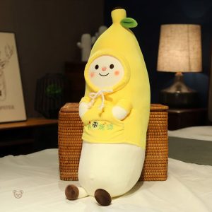 Peluche banane moelleuse, idéale pour câlins
