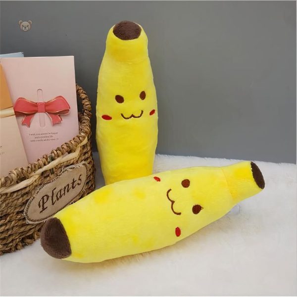 Peluche fruit banane, sourire joyeux, idéale pour câlins