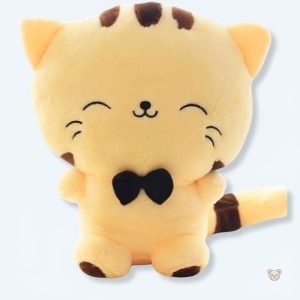 Peluche chat jaune petit, douce et câline pour les enfants