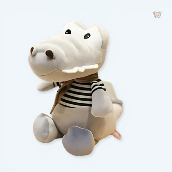 peluche-bebe-crocodile-grise-1 Peluche crocodile grise pour bébé