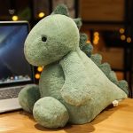 Peluche dinosaure vert pour bébé, douce et câline
