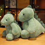 Jouet en peluche dinosaure pour enfant, couleur verte