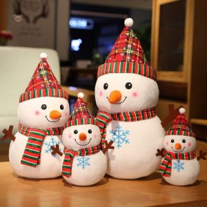 Peluche bonhomme de neige festive pour Noël