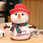 Peluche douce représentant un bonhomme de neige