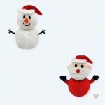 Peluche bonhomme de neige réversible et doux pour Noël