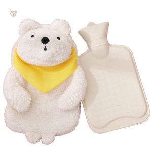 Peluche bouillotte ours polaire douce et réconfortante