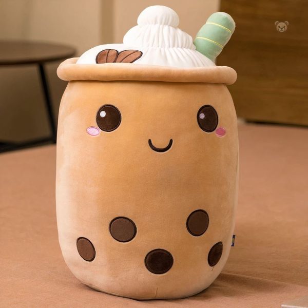 Coussin peluche bubble tea doux et original