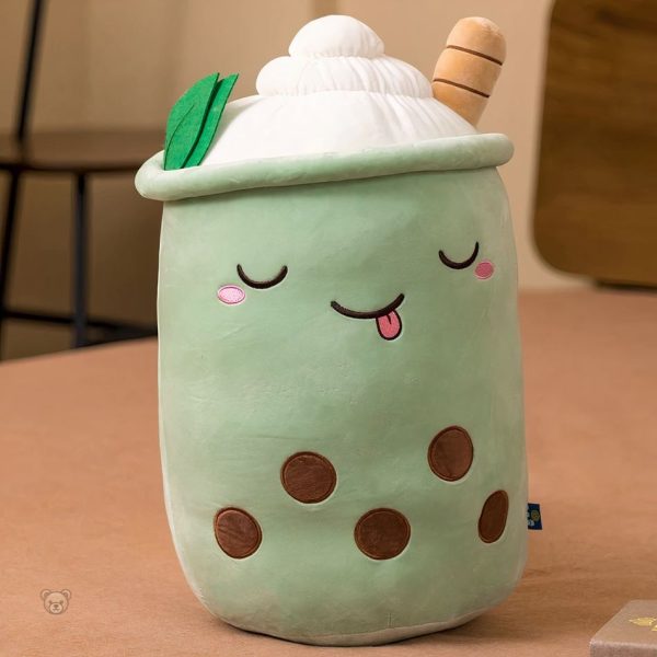 Coussin moelleux style bubble tea pour décoration