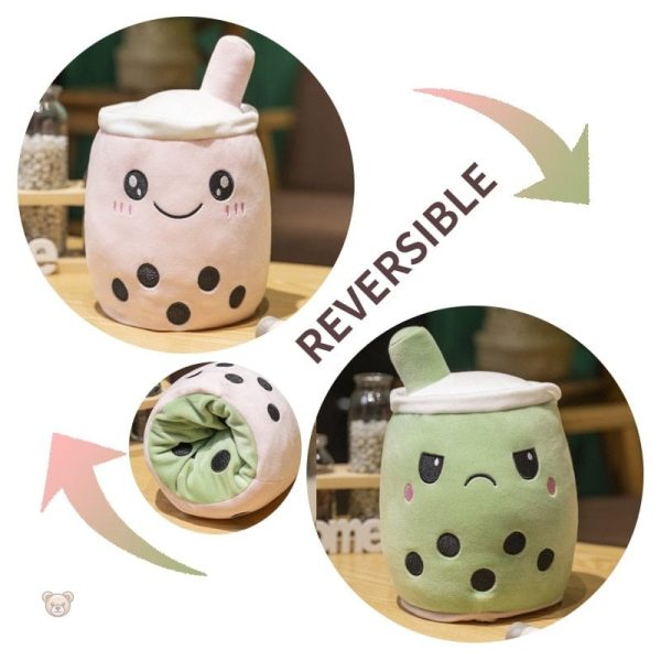 Peluche bubble tea réversible douce et amusante