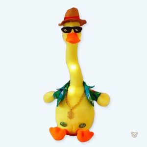 Peluche canard dansant avec cou tordu