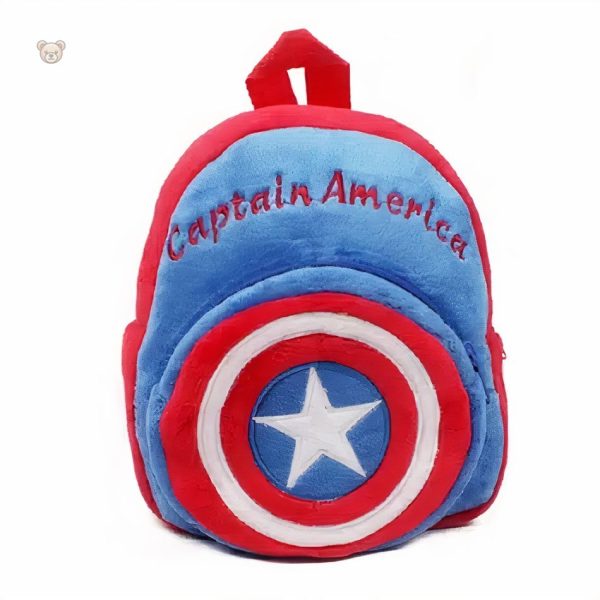 Sac à dos enfant en peluche, héros Captain America doux