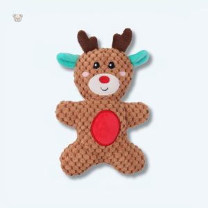 Peluche cerf Noël pain d'épice pour une déco hivernale