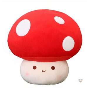Peluche champignon rouge douce pour décoration enfant