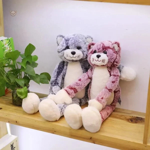 Peluche chat rose, parfait compagnon pour enfants