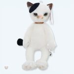 Peluche douce chat blanc assis