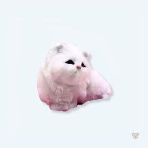 Peluche chat blanc doux et câlin