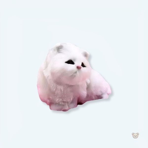 peluche-chat-blanc-doux-calin-animal-mignon-collection-1 Peluche chat blanc doux et câlin