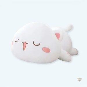 Peluche chat blanc kawaii douce pour cocooning hivernal