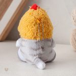 Peluche câline en forme de chat avec capuche jaune