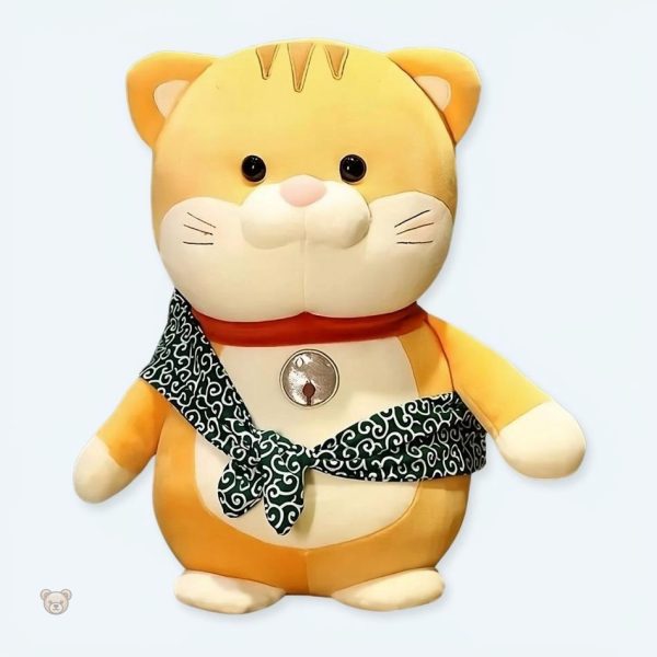peluche-chat-calin-doudou-hiver-doux-echarpe-amovible-1 Peluche chat câlin doudou avec écharpe amovible