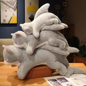 Doux jouet en peluche pour les amateurs de chats et de requins