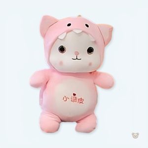 Peluche chat dinosaure douce et câline pour enfant