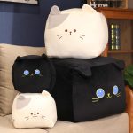 Peluche chat en forme de boîte douce et adorable