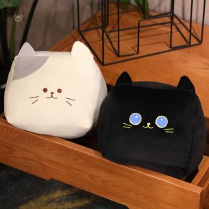 Peluche en forme de chat, style boîte ludique