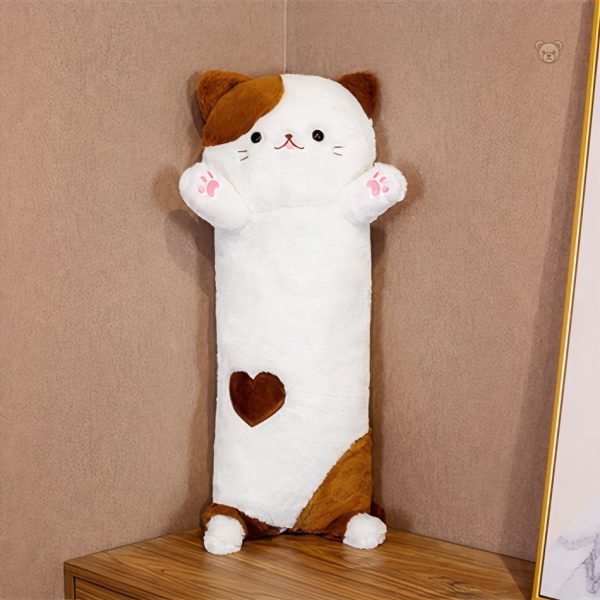 Chat en peluche géant, compagnon doux pour les moments de repos