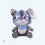 Peluche chat gris kawaii douce et câline