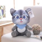 Peluche kawaii chat gris pour câlins réconfortants