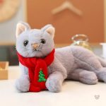 Jouet en peluche chat gris doux, compagnon idéal pour enfants