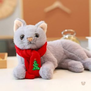 Jouet en peluche chat gris doux, compagnon idéal pour enfants