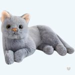 Peluche câline chat gris, accessoire adorable pour la chambre