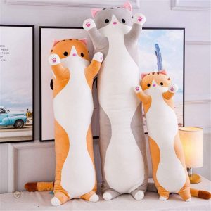 Peluche chat long avec petites pattes