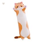 Peluche chat allongé, parfait pour les câlins