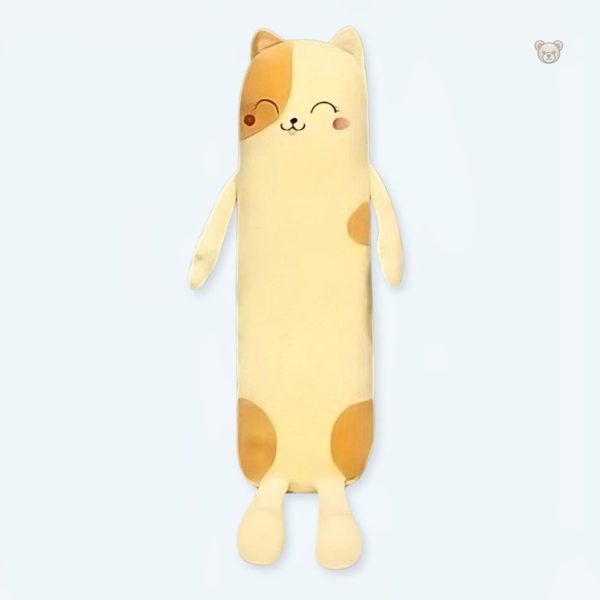 peluche-chat-long-doux-oreiller-calin-pour-sieste-cosy-1 Peluche chat long doux pour câlins et siestes confortables