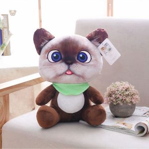 Doudou chat marron, parfait compagnon de jeu et de câlin pour enfants