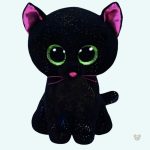 Peluche chat noir doux pour Halloween, idéale pour les câlins