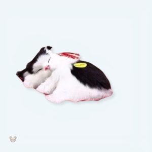 Peluche douce chat noir et blanc pour le sommeil des enfants