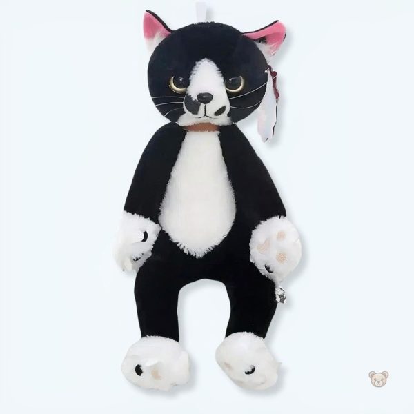 peluche-chat-noir-et-blanc-grincheux-doux-calin-1 Peluche douce chat noir et blanc grincheux câlin