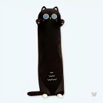 Peluche chat noir doux et long pour câlins à la maison