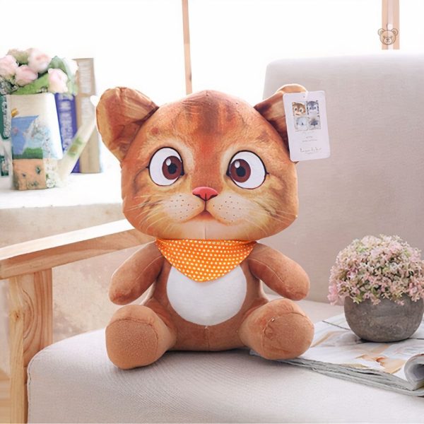 Jouet en peluche chat orange, idéal pour les câlins et le jeu