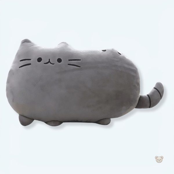 peluche-chat-oreiller-gris-doux-calin-decoration-interieure-1 Peluche chat gris doux, oreiller câlin décoratif