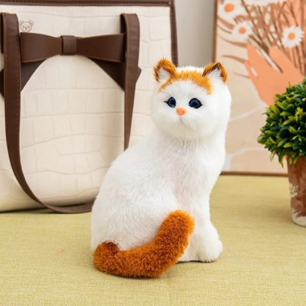 Peluche douce chat réaliste, idéal pour les enfants