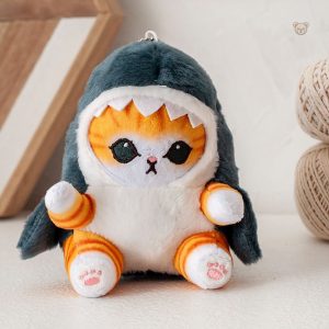 Peluches douces chat requin, parfaites pour les câlins