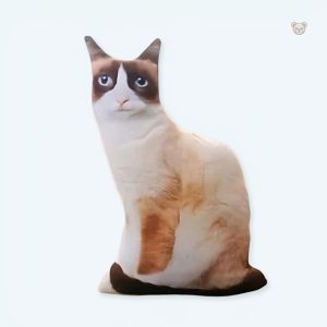 Peluche chat roux doux pour câlins et décoration de chambre enfant