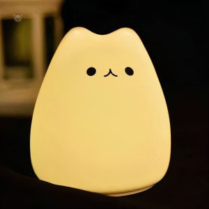 Accessoire de nuit en silicone, peluche chat apaisante