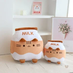 Squishmallow chocolat en forme de chat, câlin tout doux