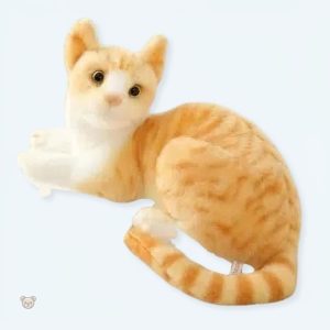Peluche chat tigré orange douce pour câlins réconfortants